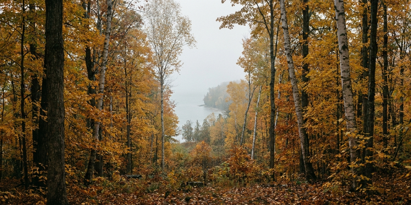 Michigan woodland in autumn along the Sunrise Coast